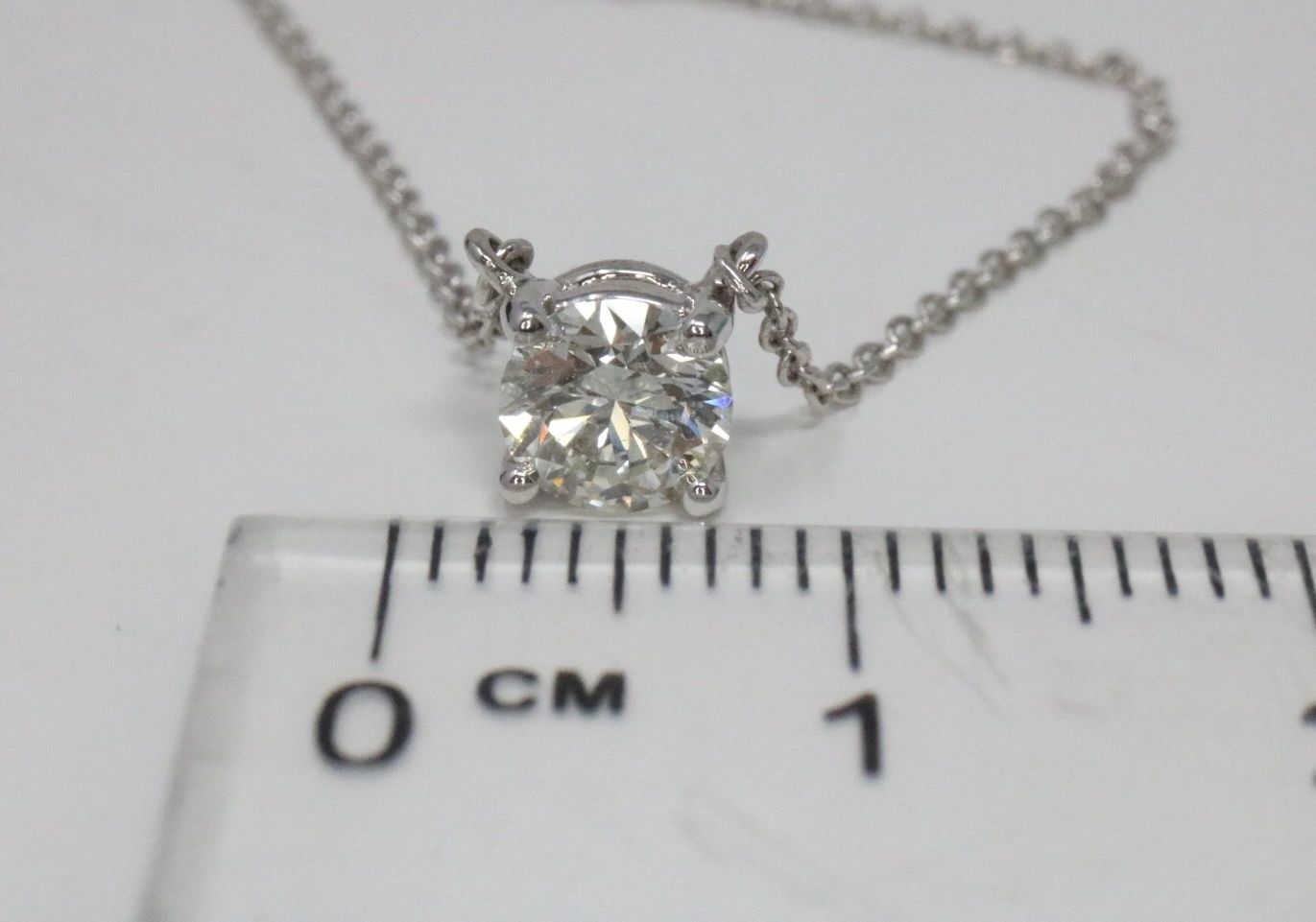 Tiffany & Co Platinum .61ct VVS1 Round Solitaire Diamond Pendant Necklace