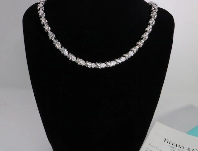 Tiffany & Co Signature X white gold and diamond necklace