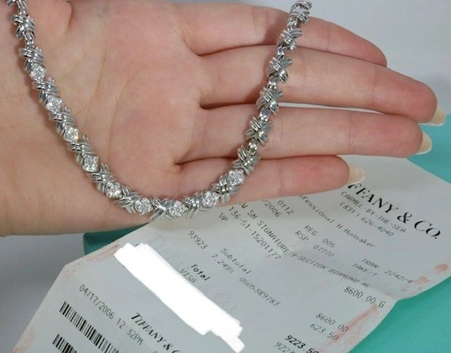 Tiffany & Co Signature X white gold and diamond necklace