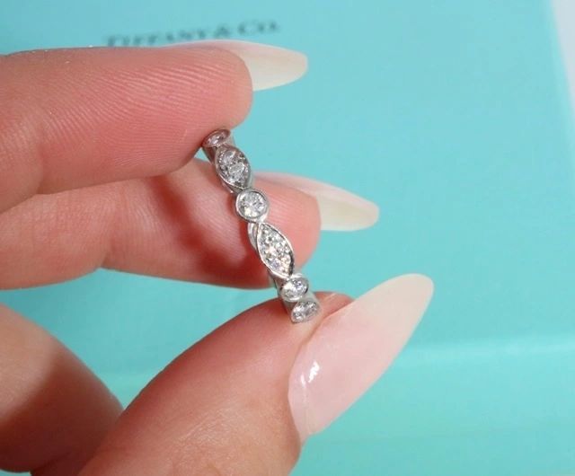 Tiffany & Co Platinum Diamond Jazz Eternity Band Ring