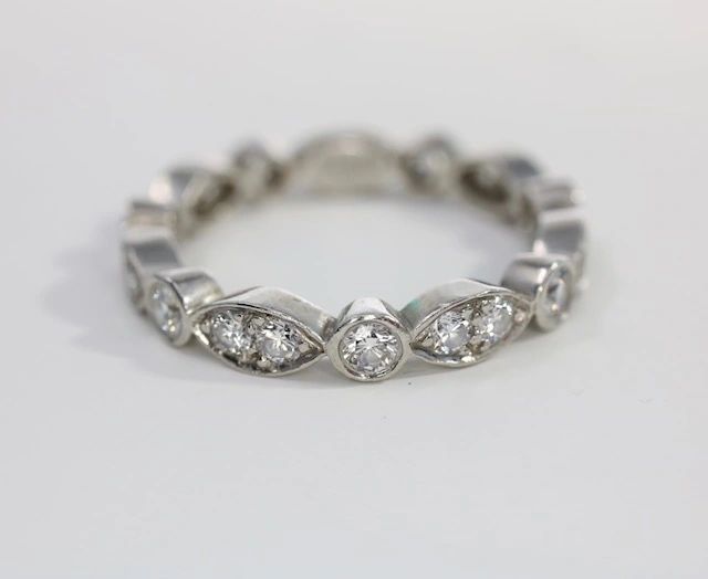 Tiffany & Co Platinum Diamond Jazz Eternity Band Ring