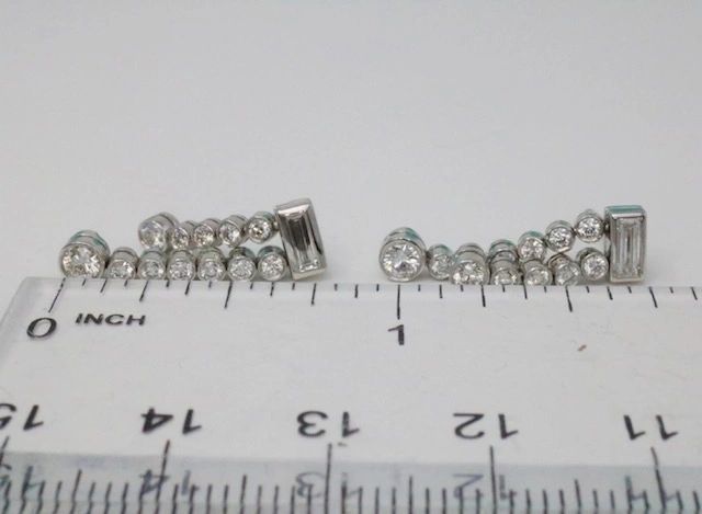 Tiffany & Co Platinum .93CTW Diamond Jazz Drop Earrings