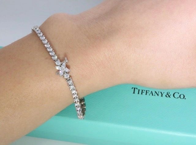 Tiffany & Co Platinum Victoria Marquise 3.08CTW Diamond Tennis Line Bracelet