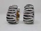Roberto Coin Zebra 18K White Gold Diamond &amp; Enamel Hoop Earrings