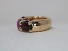 Pomellato 18k Rose Gold Sassi Ring Amethyst, Tourmaline, Garnet Gems