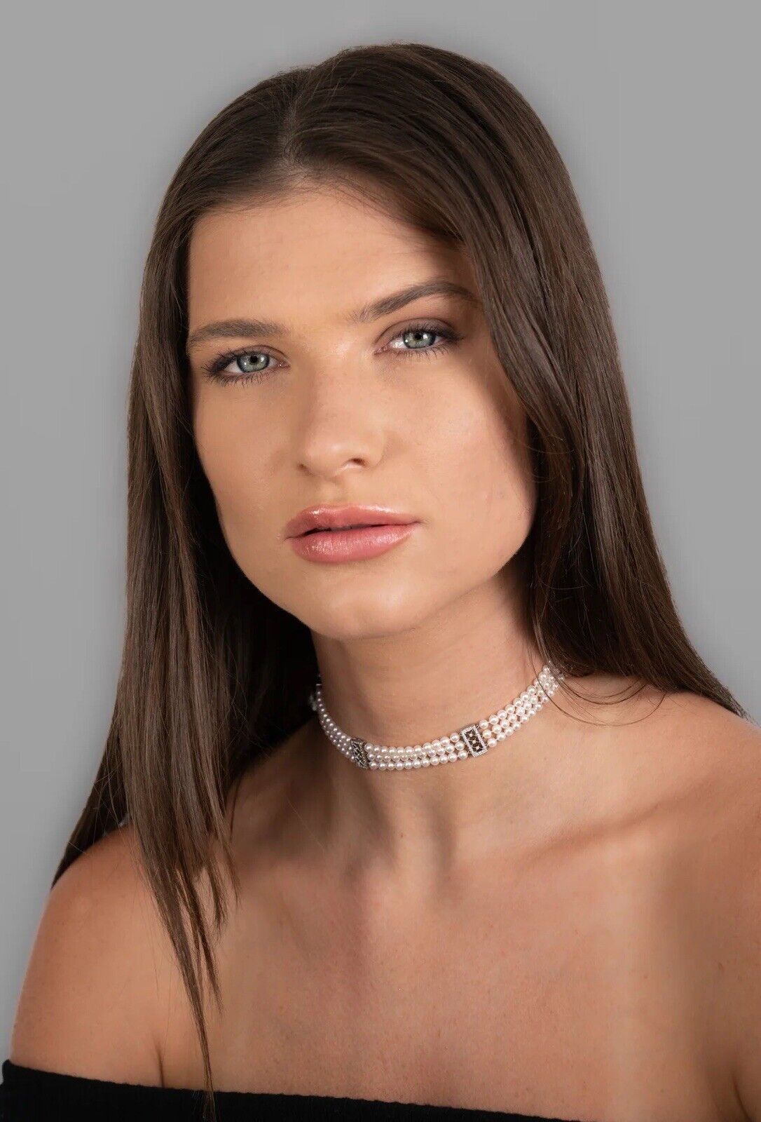 Tiffany & Co Platinum Voile 3 Strand Pearls Diamond & Choker Necklace