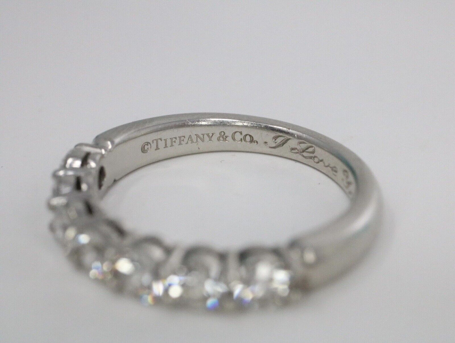 Tiffany & Co .91ct Platinum Embrace Diamond Wedding Band Ring