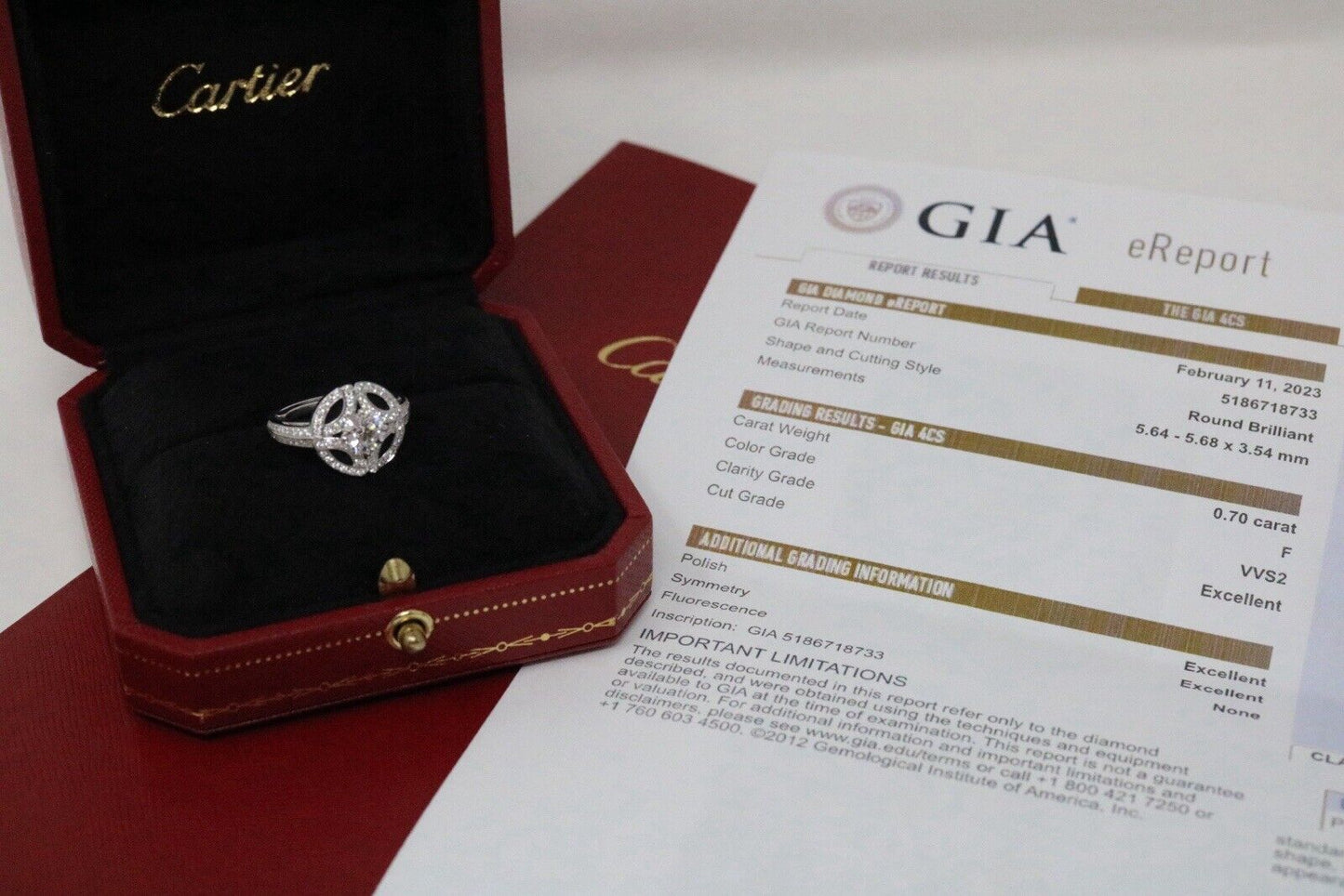 Cartier Galanterie De Cartier Round Diamond Engagement Ring 1.14ct 18K VVS2