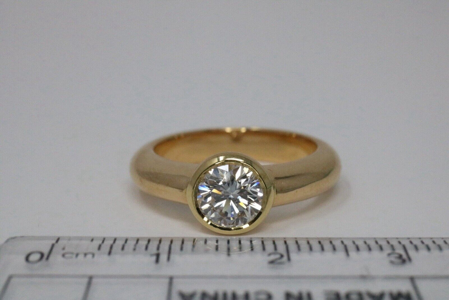 Tiffany & Co 18K Etoile Bezel 0.94ct Round Diamond Engagement Ring Size 6 G