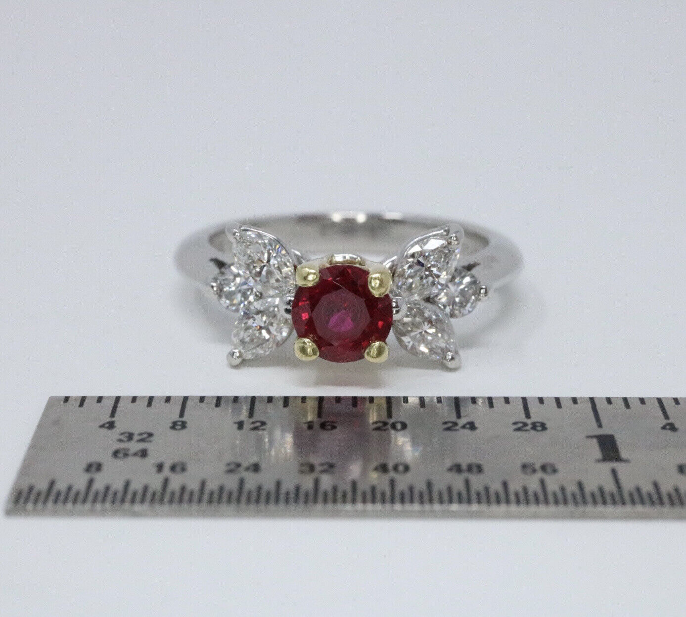 Tiffany & Co Victoria Ruby & Diamond Engagement Ring 1.05ct Platinum