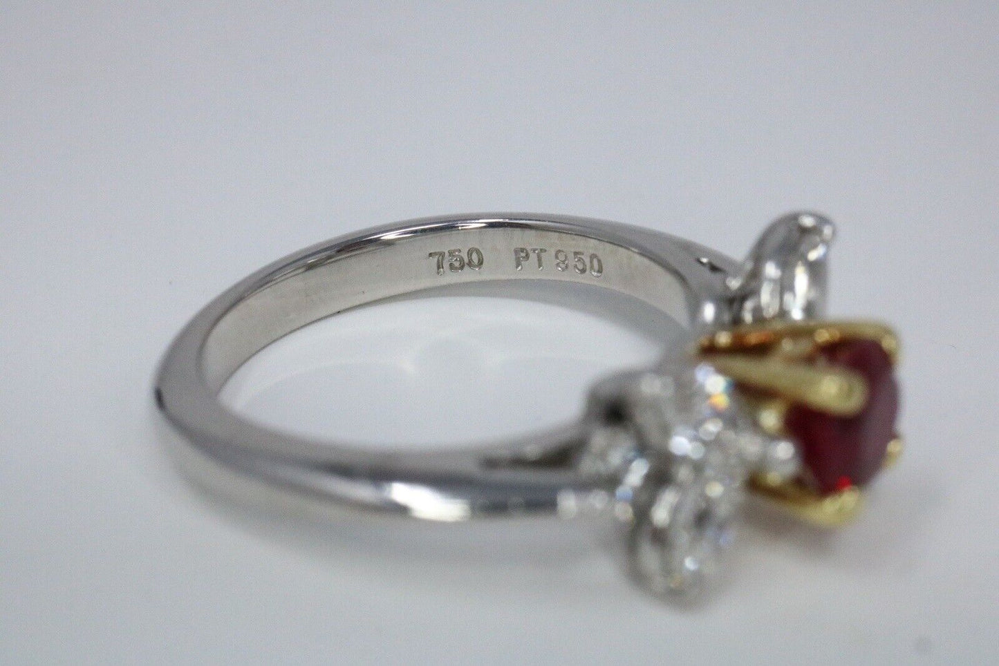 Tiffany & Co Victoria Ruby & Diamond Engagement Ring 1.05ct Platinum