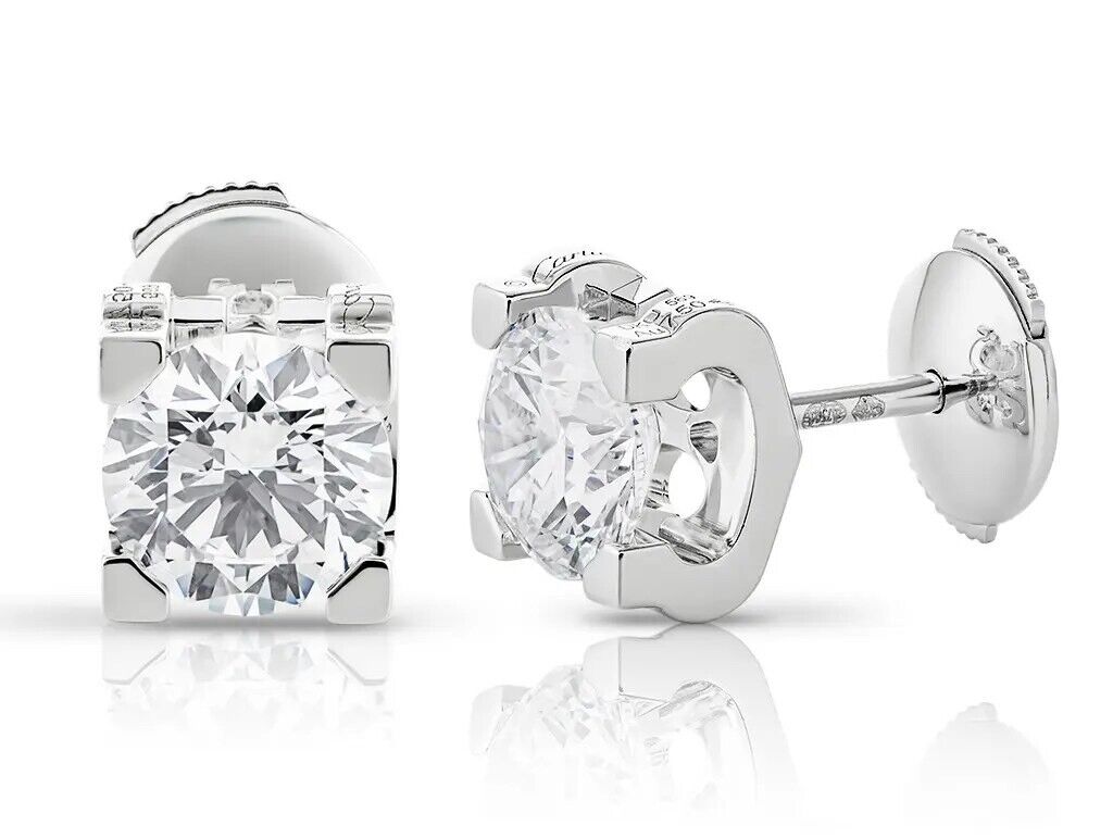 C' de Cartier White Gold Diamond Earrings – Greenleaf & Crosby