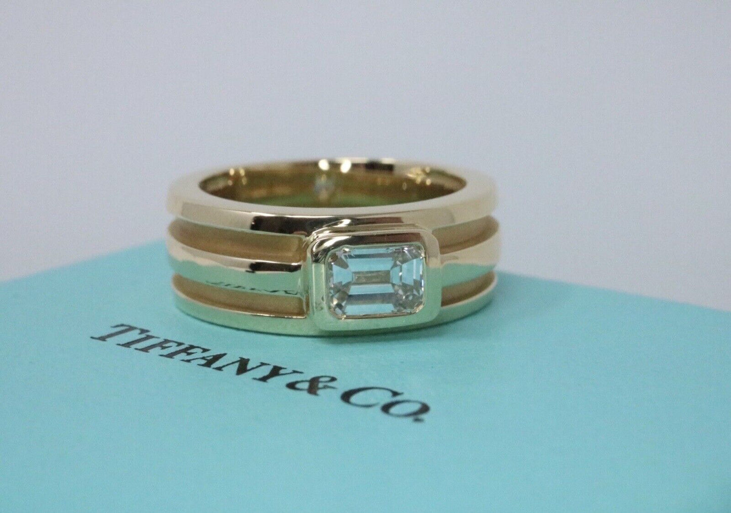 Tiffany & Co Emerald Cut Square Diamond Engagement Ring .92ct F VS1