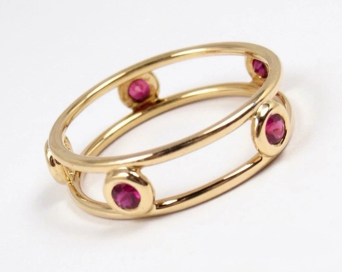 Tiffany & Co Peretti 18k Yellow Gold .40ct Ruby By The Yard Ring $4,000
