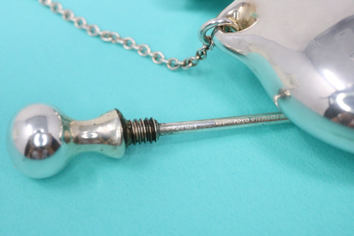 Tiffany & Co. Large Silver Perfume Bottle Long Pendant Necklace 925