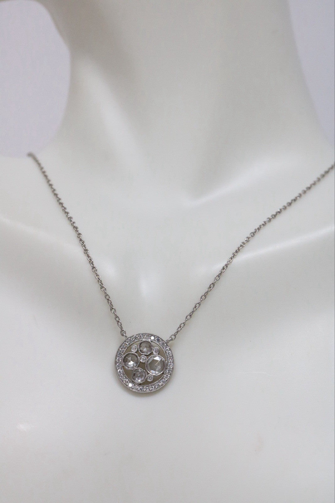 Tiffany & Co Platinum Diamond Cobblestone Pendant Necklace Platinum $4,500