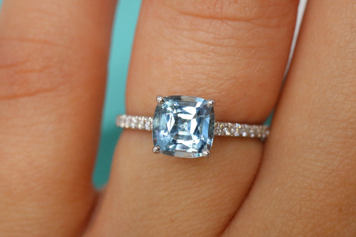 Tiffany & Co Platinum Aquamarine & Diamond Legacy Ring 1.48ctw $8,000