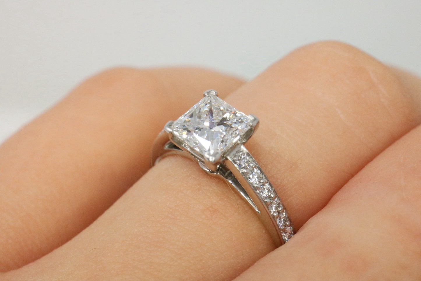 Tiffany & Co Platinum Novo Princess Cut Diamond Engagement Ring 1.23ct G