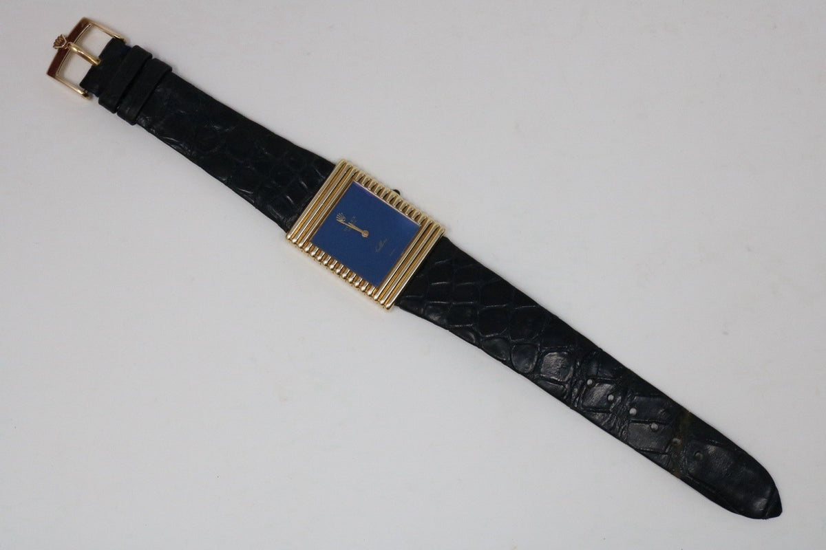 Rolex Cellini Ref. 4012 18k Yellow Gold Electric Blue Dial Manual Wind
