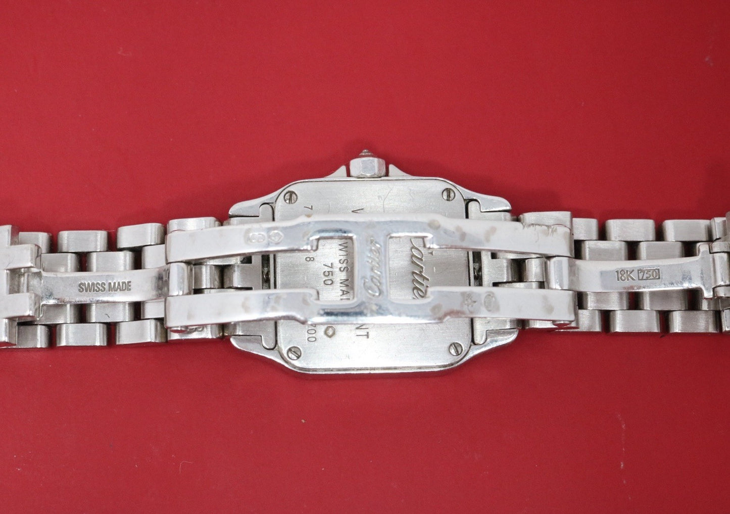 Cartier Santos Demoiselle 18k White Gold and Diamond Bezel Watch 20mm