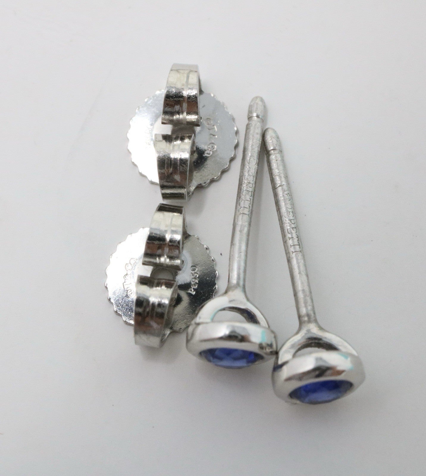 Tiffany & Co. Platinum Sapphire Elsa Peretti Color By The Yard Earrings