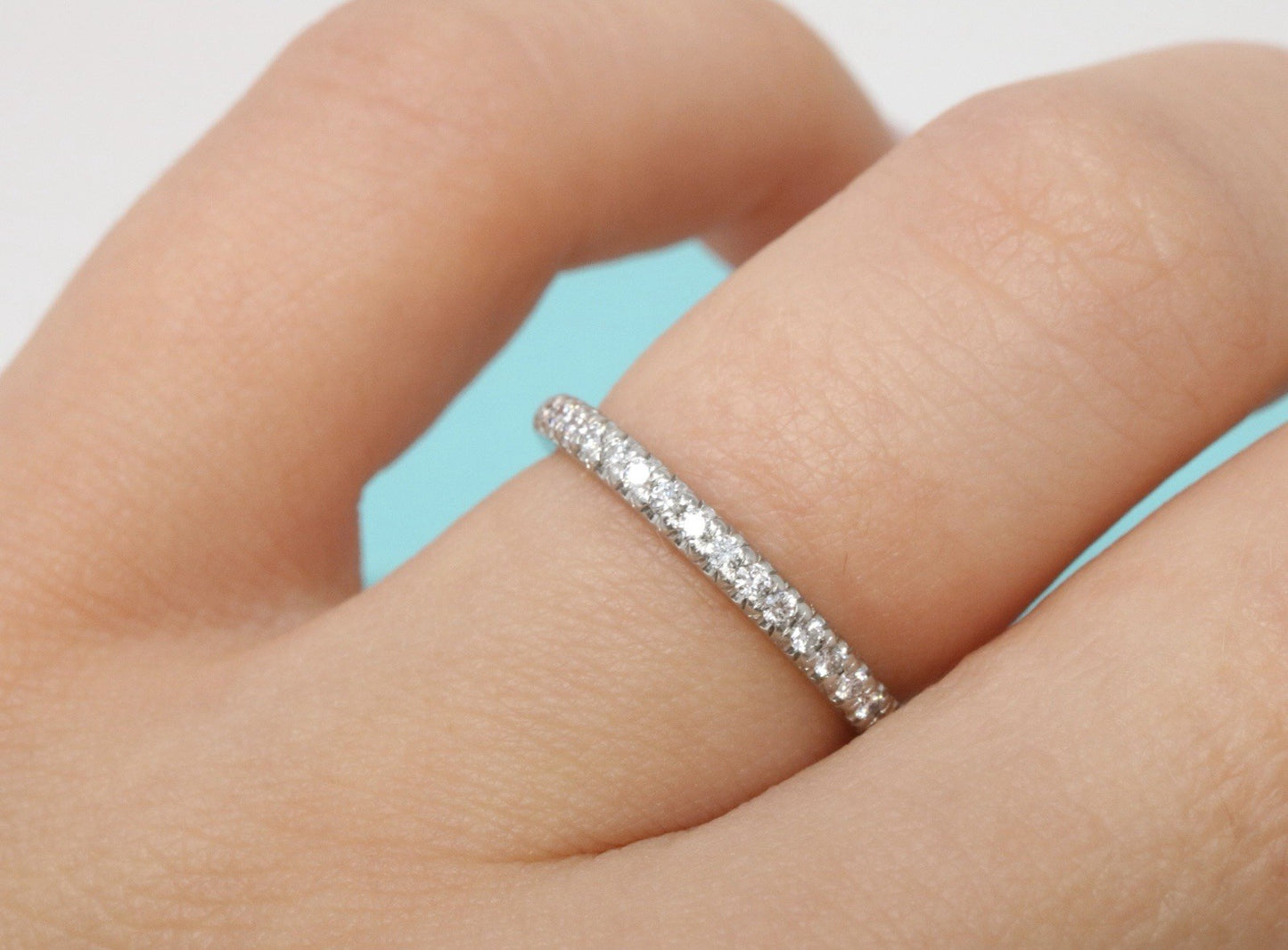 Tiffany & Co. Platinum Diamond Half Circle Soleste Wedding Band Ring 6