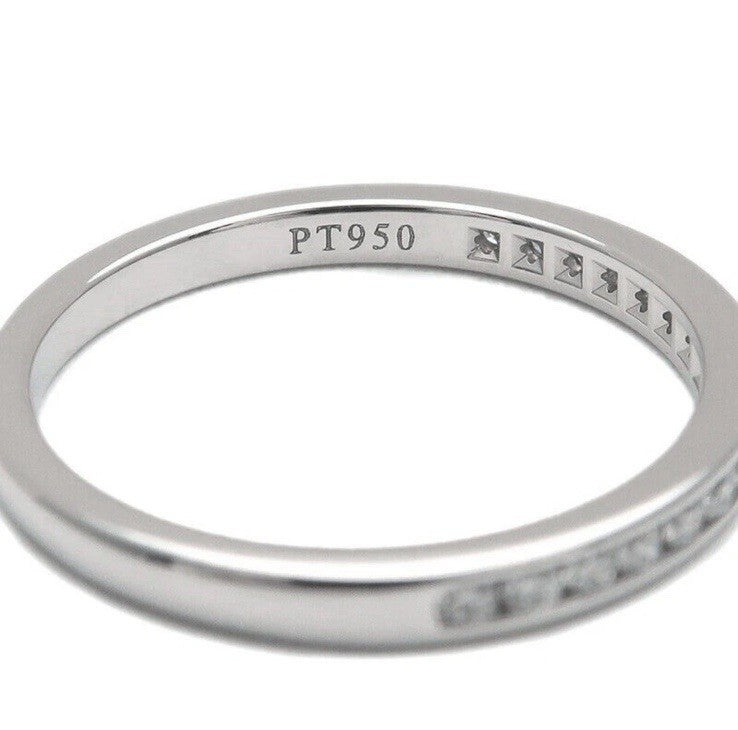 Tiffany & Co Platinum Diamond Channel Half Circle Wedding Band Ring