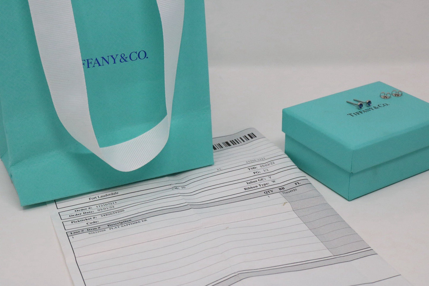 Tiffany & Co. Platinum Sapphire Elsa Peretti Color By The Yard Earrings