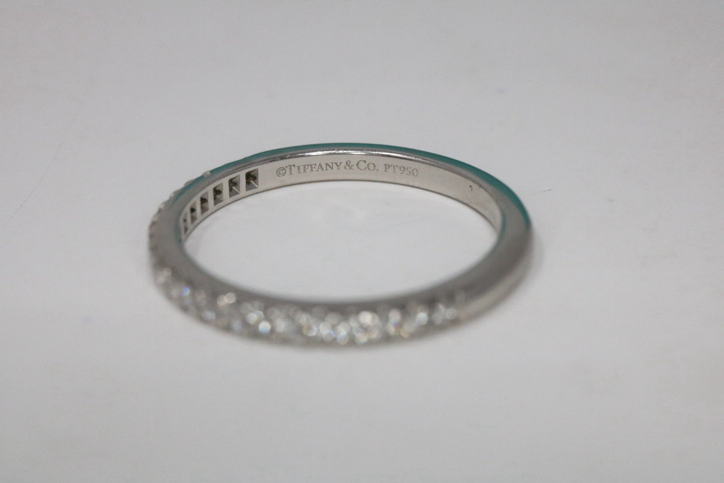 Tiffany & Co. Platinum Diamond Half Circle Soleste Wedding Band Ring 6