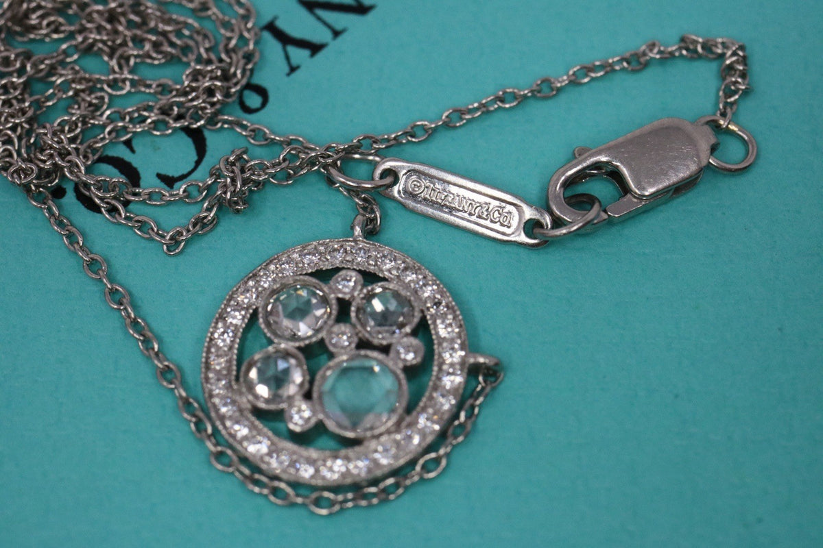 Tiffany & Co Platinum Diamond Cobblestone Pendant Necklace Platinum $4,500