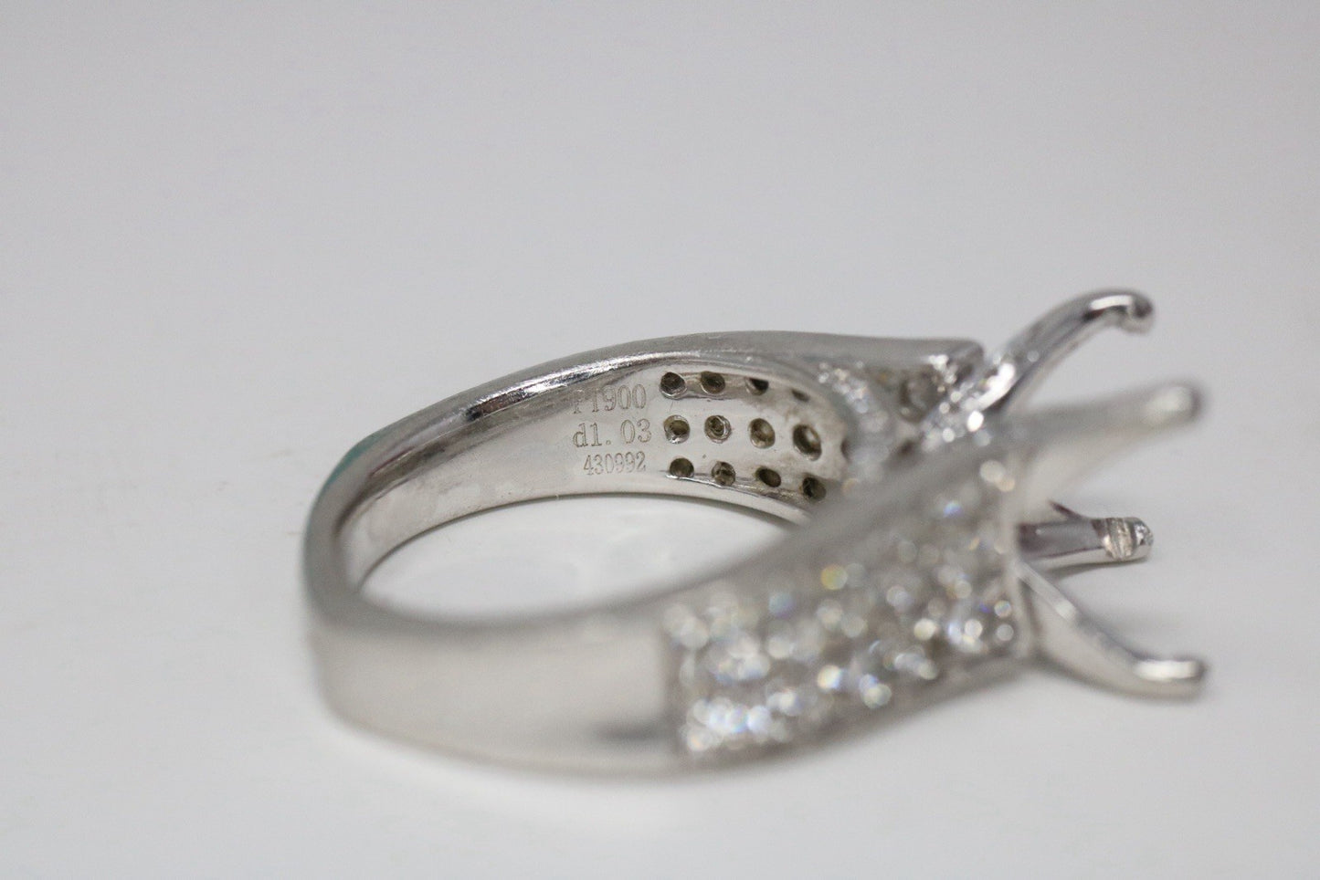 Simon G Platinum 1.03CT Natural Diamond Semi Mount Ring Setting Rtl 10k