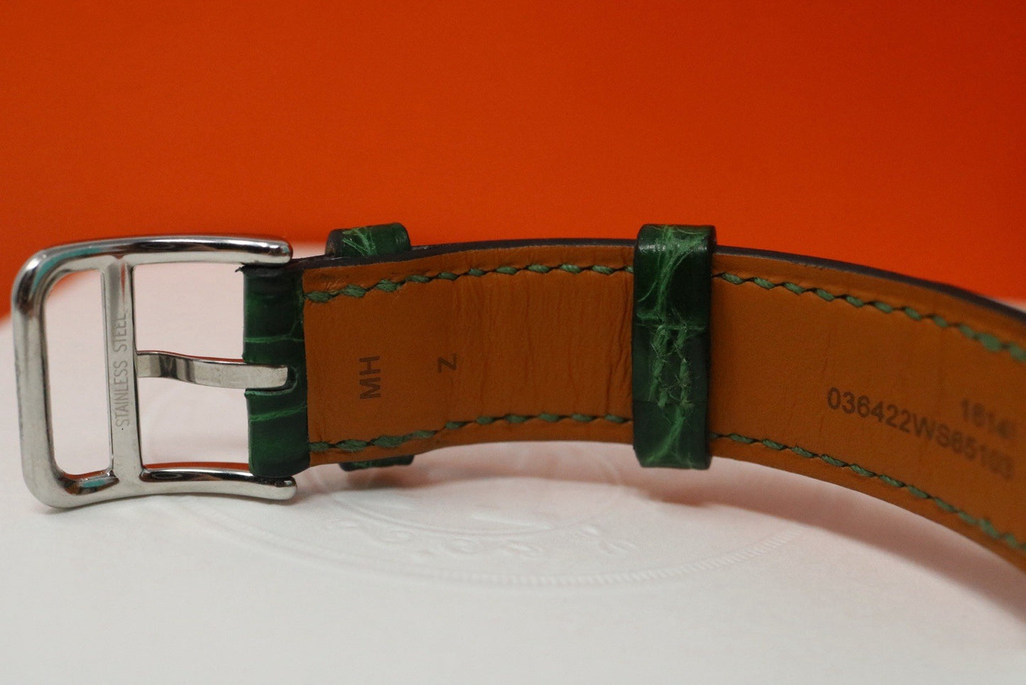 Hermes Women's Heure H Swiss Leather Strap Diamonds Quartz Watch Small 25mm