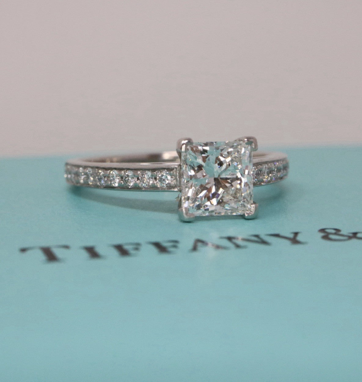 Tiffany & Co Platinum Novo Princess Cut Diamond Engagement Ring 1.23ct G