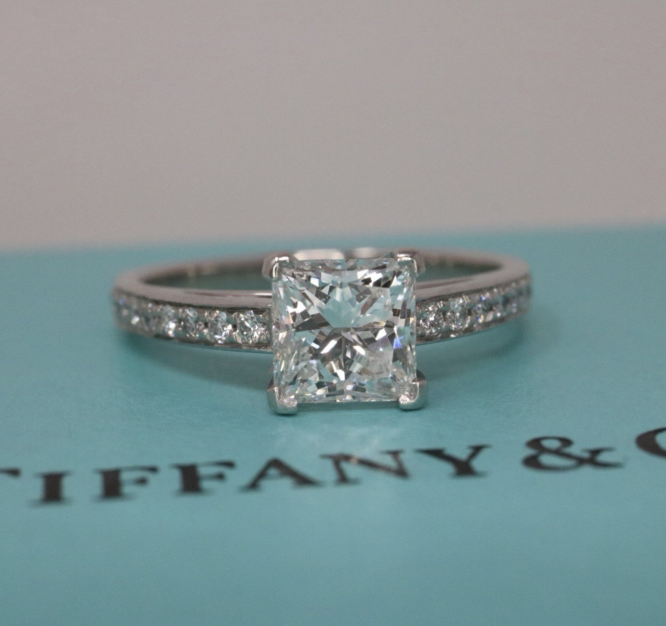 Tiffany & Co Platinum Novo Princess Cut Diamond Engagement Ring 1.23ct G