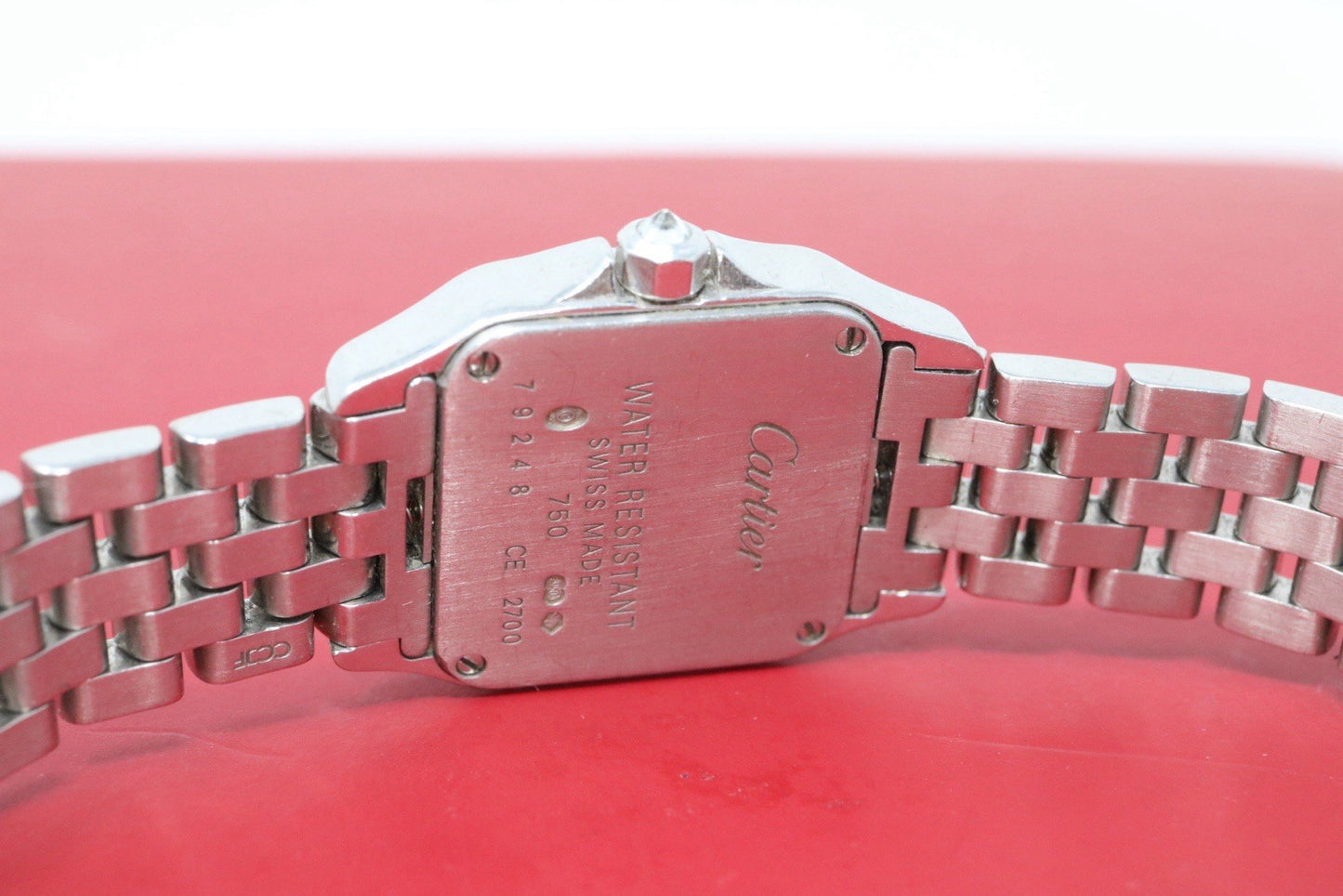 Cartier Santos Demoiselle 18k White Gold and Diamond Bezel Watch 20mm