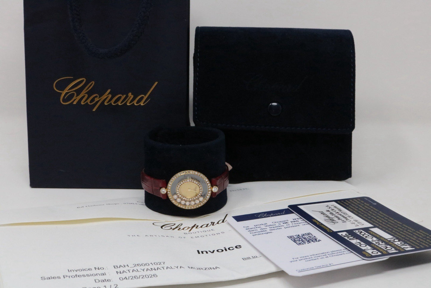 Chopard Happy Diamonds 24mm 18k Yellow Gold Ladies Oval Watch 20/4292