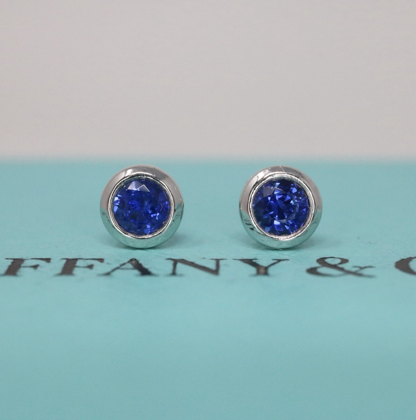 Tiffany & Co. Platinum Sapphire Elsa Peretti Color By The Yard Earrings