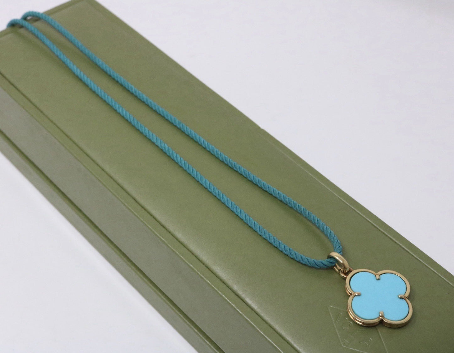 Van Cleef & Arpels Magic Alhambra 18k Yellow Gold Turquoise Pendant Necklace