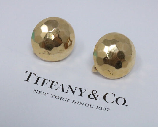 Tiffany & Co Vintage Round Faceted Stud Earrings 18k Yellow gold