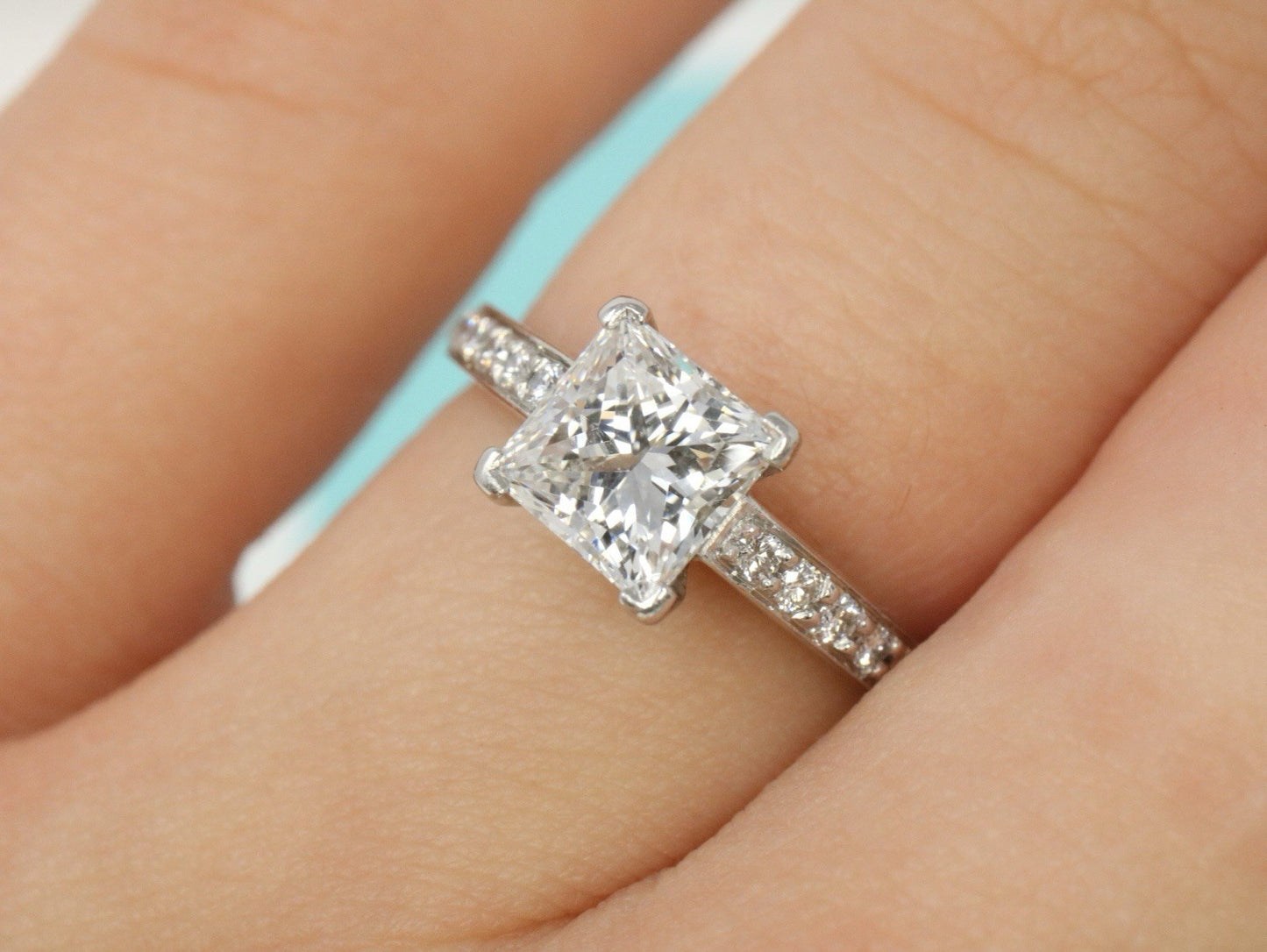 Tiffany & Co Platinum Novo Princess Cut Diamond Engagement Ring 1.23ct G