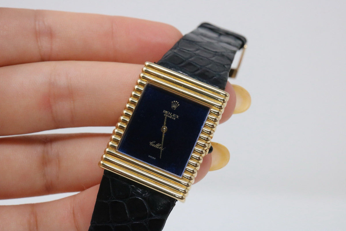 Rolex Cellini Ref. 4012 18k Yellow Gold Electric Blue Dial Manual Wind