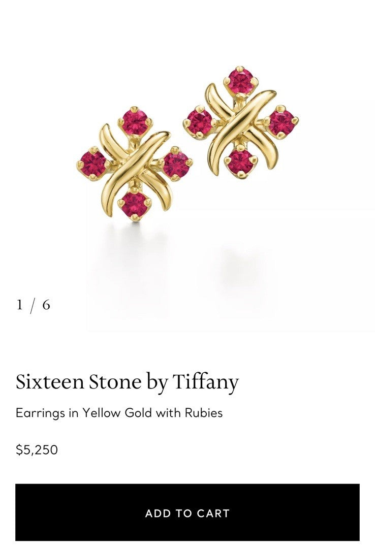 Tiffany & Co Schlumberger Lynn Ruby Earrings In 18k Yellow Gold .30ct Rtl $5,200