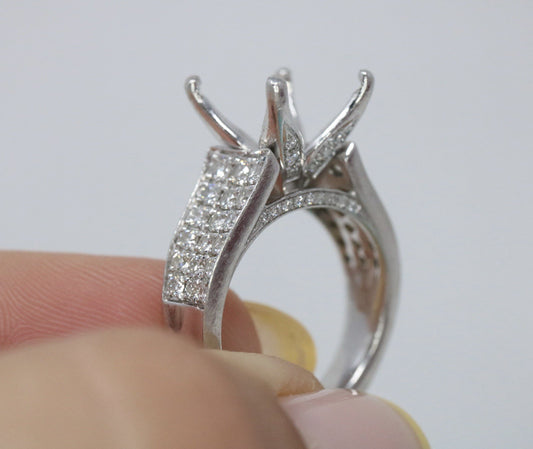 Simon G Platinum 1.03CT Natural Diamond Semi Mount Ring Setting