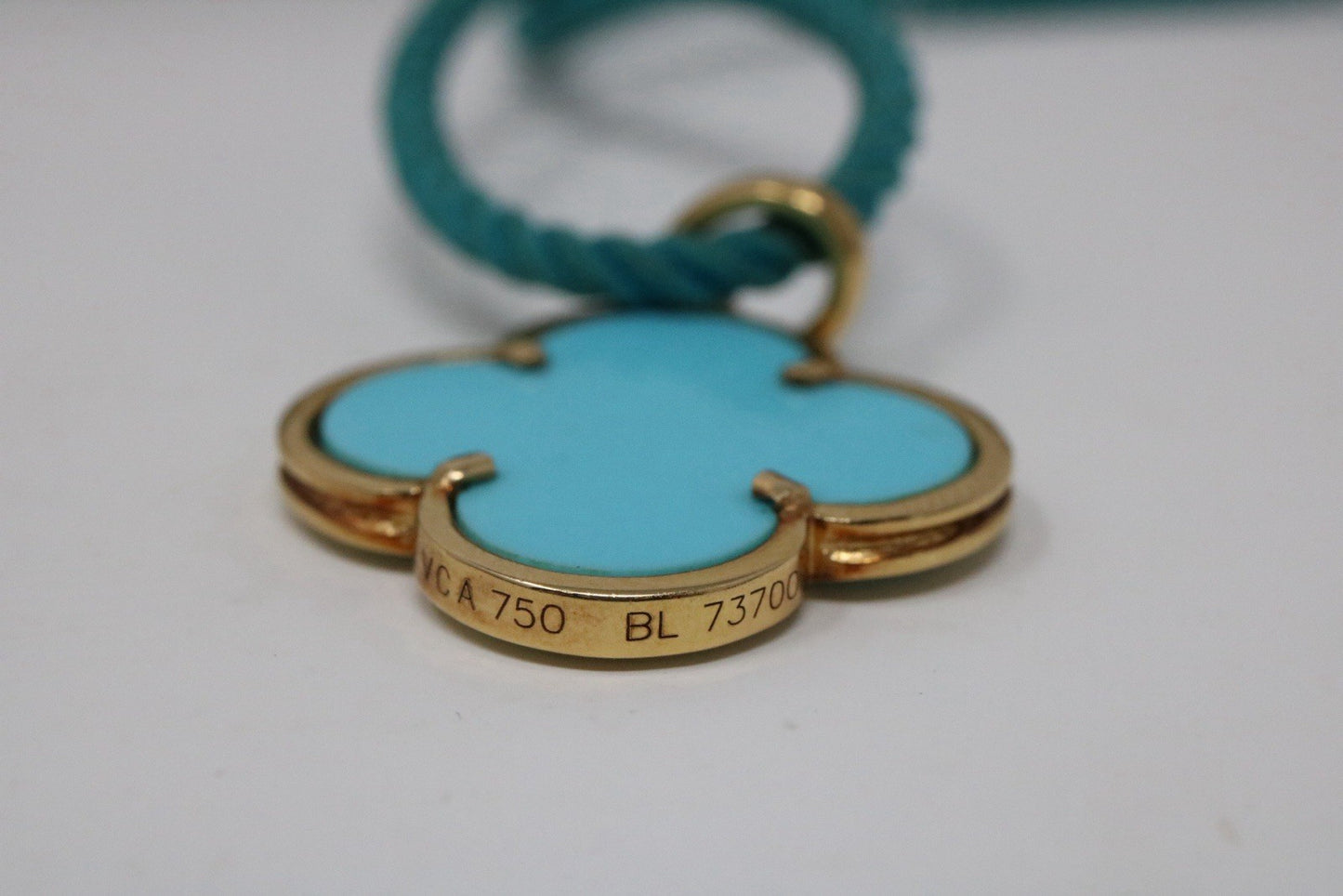 Van Cleef & Arpels Magic Alhambra 18k Yellow Gold Turquoise Pendant Necklace