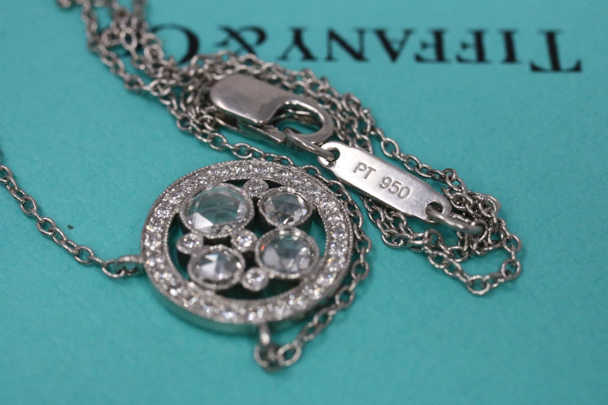 Tiffany & Co Platinum Diamond Cobblestone Pendant Necklace Platinum $4,500