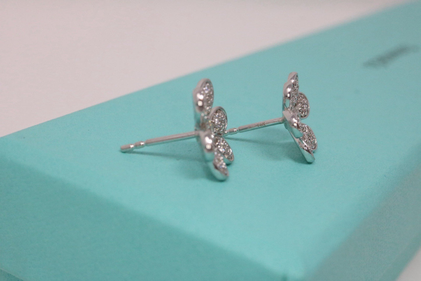 Frivole Style Flower Diamond Earrings 14K White Gold 1.45ctw*