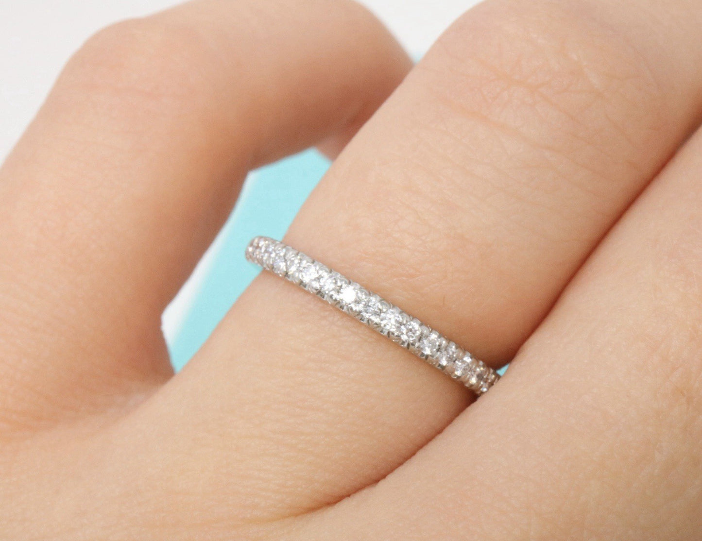 Tiffany & Co. Platinum Diamond Half Circle Soleste Wedding Band Ring 6