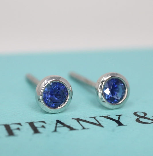 Tiffany & Co. Platinum Sapphire Elsa Peretti Color By The Yard Earrings