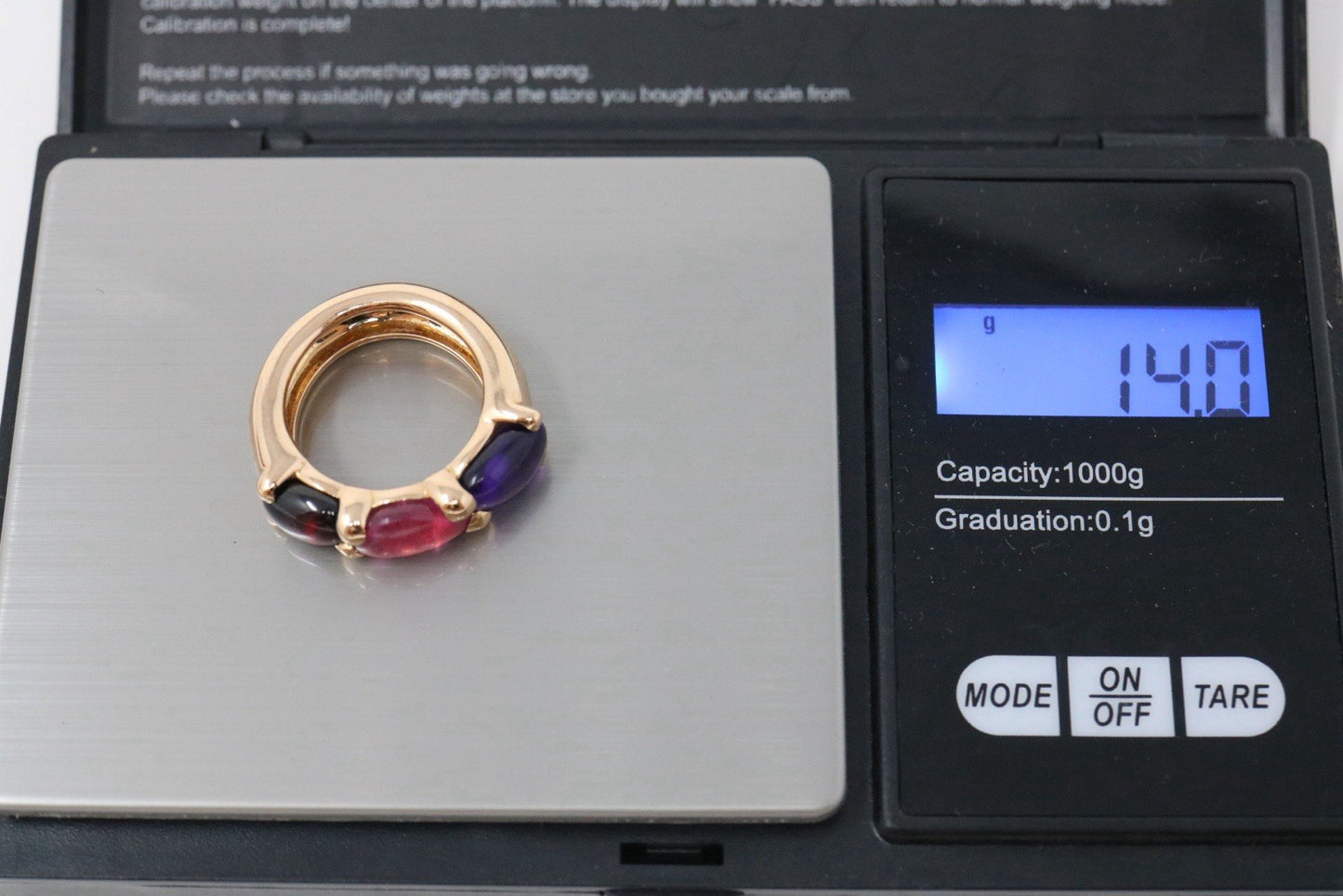 Pomellato 18k Rose Gold Sassi Ring Amethyst, Tourmaline, Garnet Gems