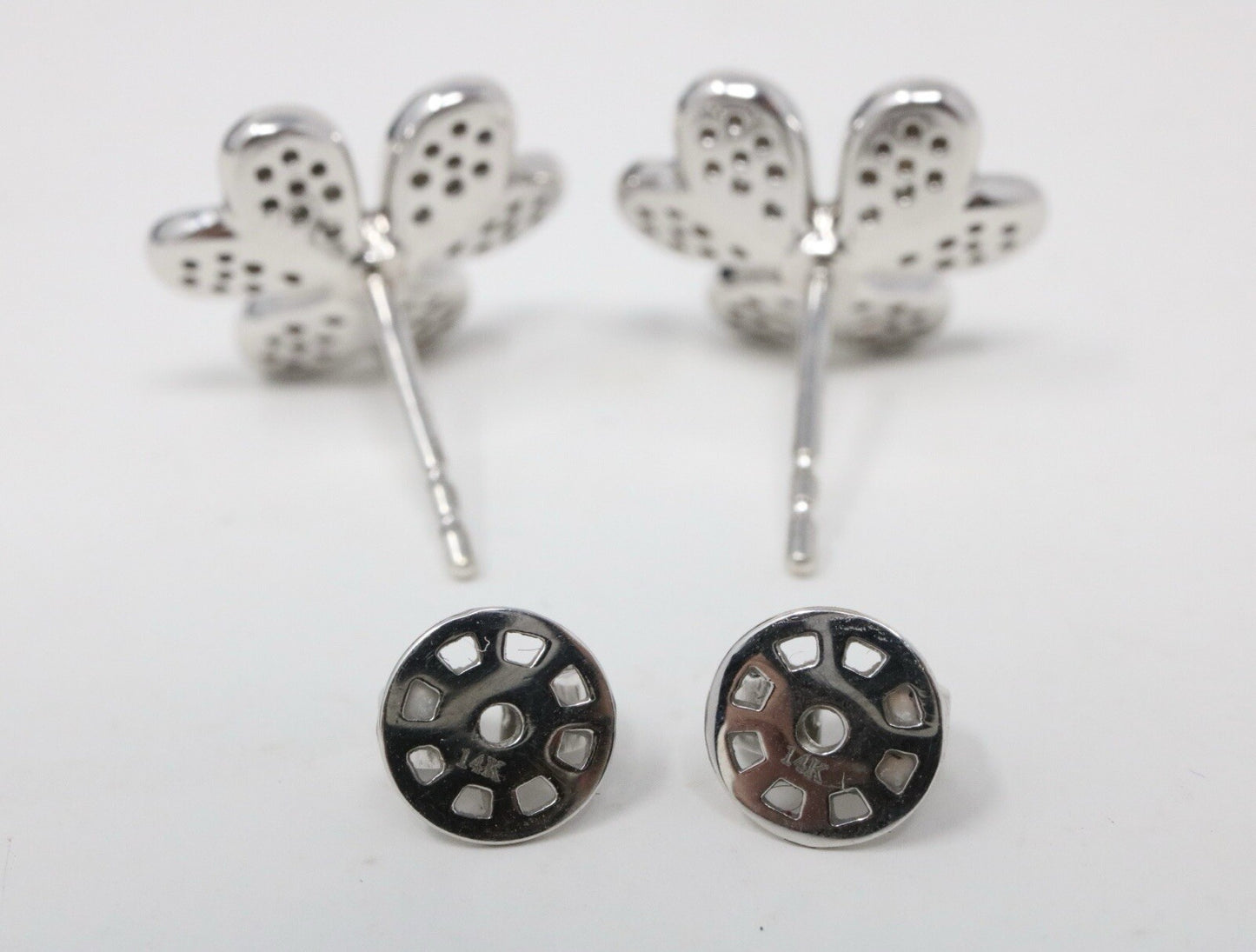 Frivole Style Flower Diamond Earrings 14K White Gold 1.45ctw*